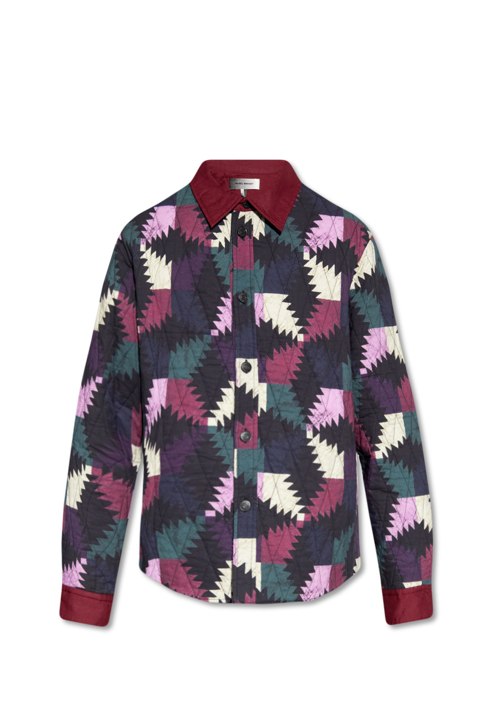 Zankou V-neck T-shirt Verde - 'Hendery' quilted jacket